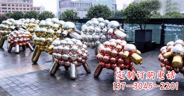 宁德不锈钢动物雕塑——小羊肖恩动物广场