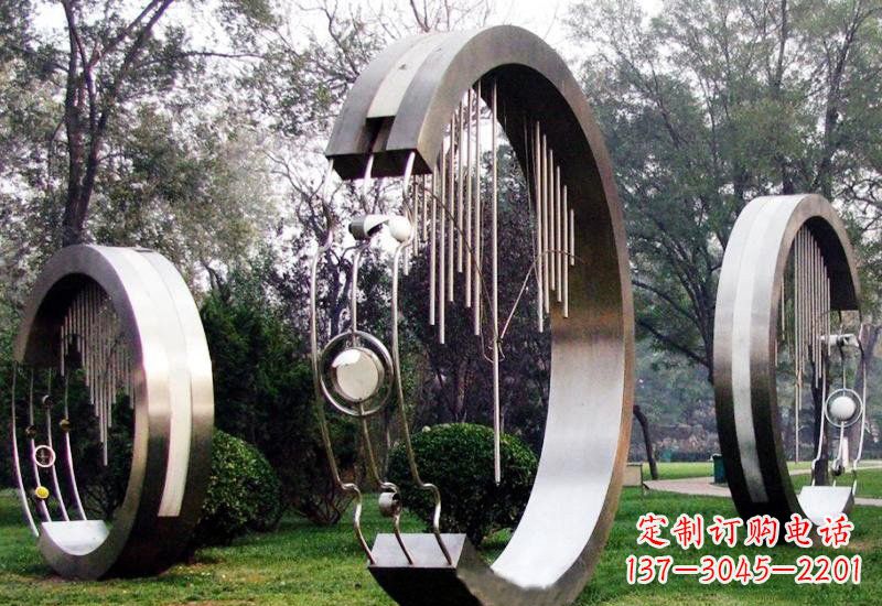 宁德不锈钢抽象圆环聆听雕塑