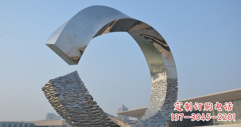 宁德不锈钢抽象圆环广场景观雕塑