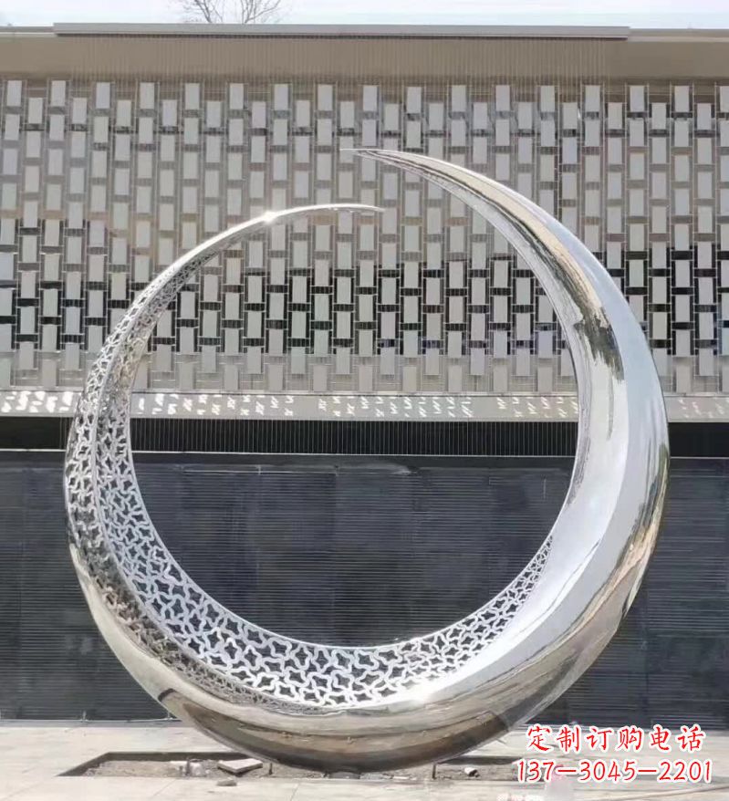 宁德不锈钢抽象月亮雕塑 