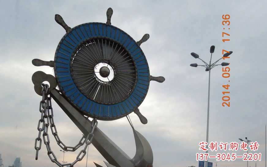 宁德不锈钢船舵景观雕塑