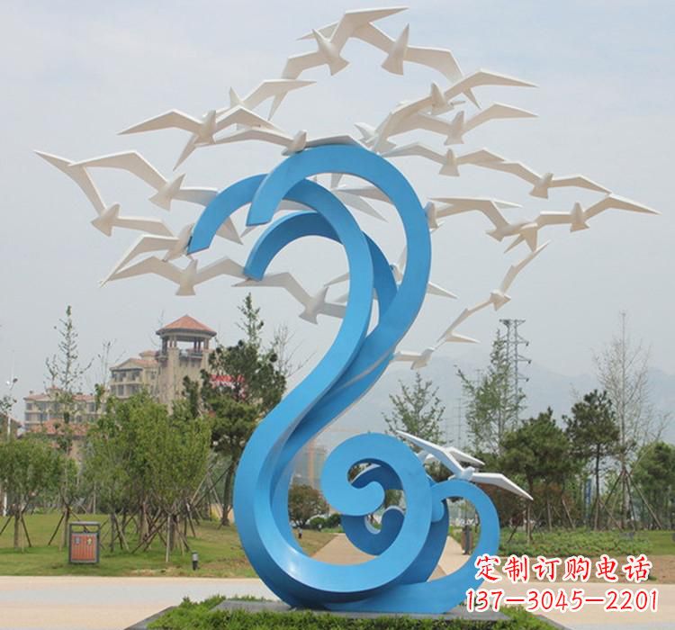 宁德新题目精美不锈钢大雁雕塑