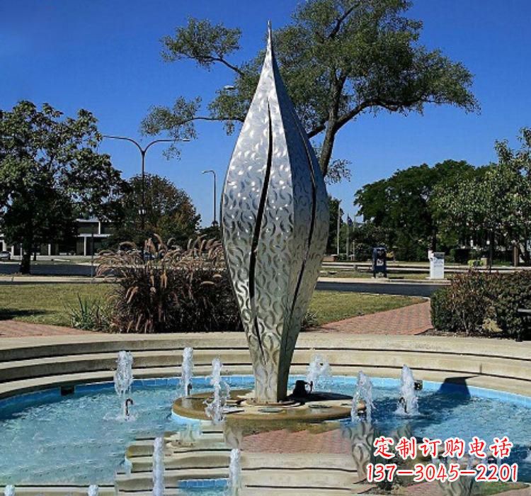 宁德不锈钢创意浪花喷泉雕塑