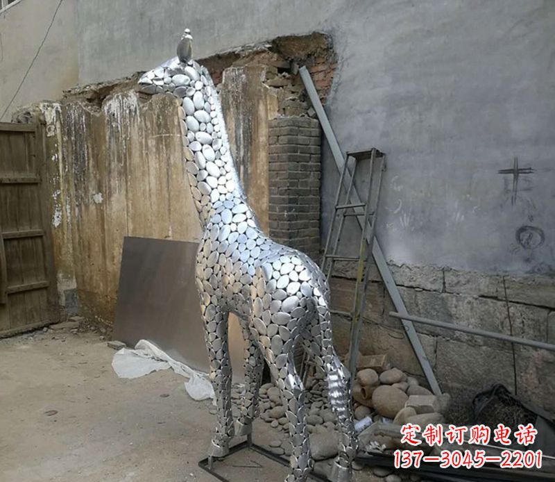 宁德精美不锈钢长颈鹿雕塑