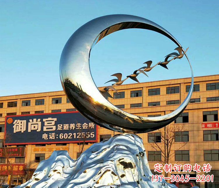 宁德不锈钢大雁雕塑精美的艺术之作