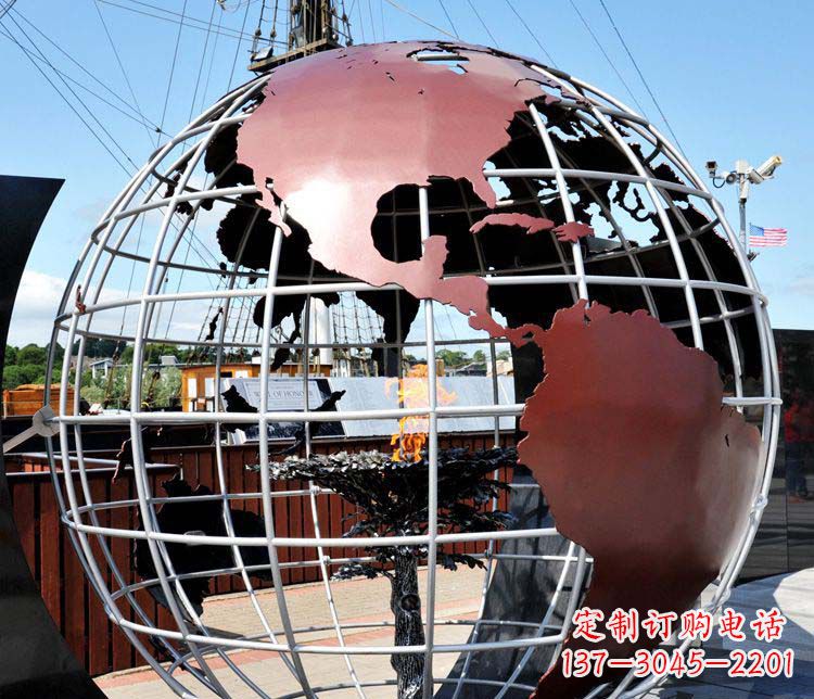 宁德不锈钢地球仪雕塑精美的艺术品