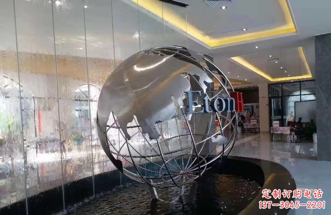 宁德不锈钢地球仪喷泉雕塑1