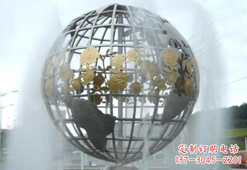 宁德不锈钢地球仪喷泉雕塑