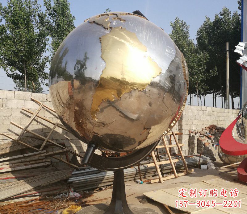 宁德不锈钢地球仪校园雕塑_2