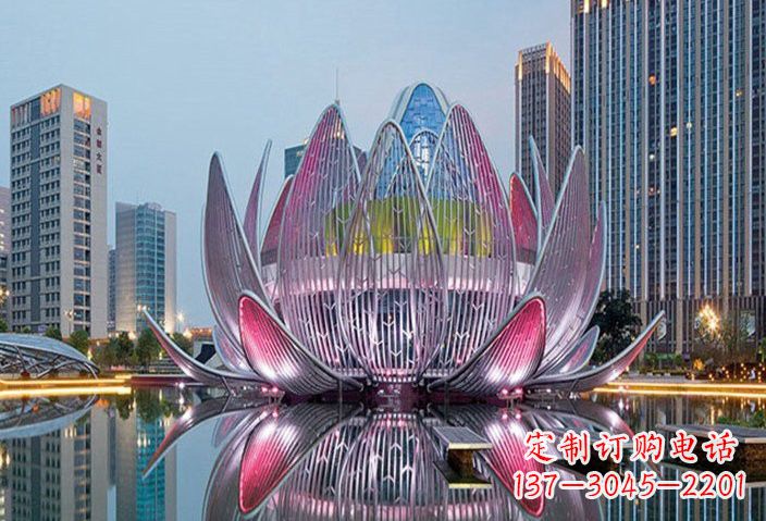 宁德不锈钢灯光景观荷花雕塑