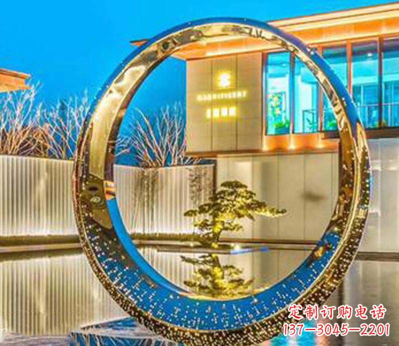 宁德不锈钢灯饰圆环雕塑