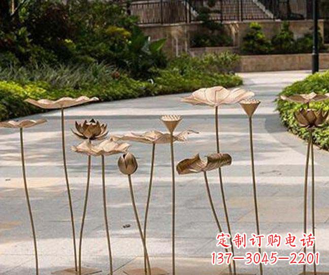宁德不锈钢锻造荷花装饰雕塑