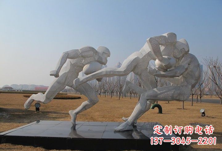 宁德不锈钢橄榄球雕塑传承运动精神