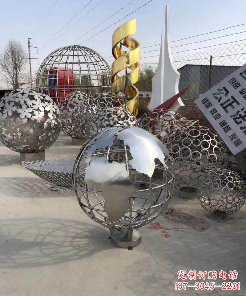 宁德不锈钢公园景观地球雕塑