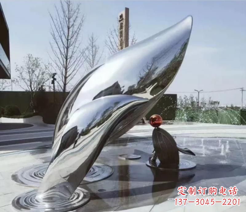 宁德精美不锈钢海豚雕塑