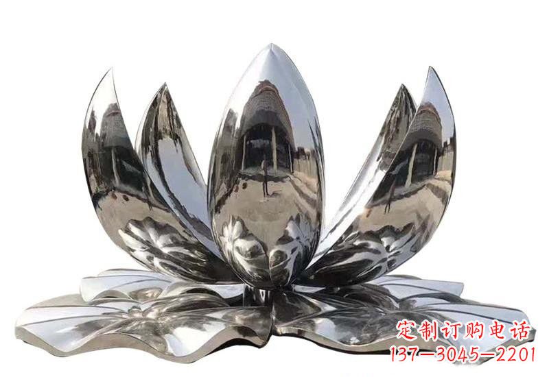 宁德不锈钢公园镜面莲花雕塑光彩夺目