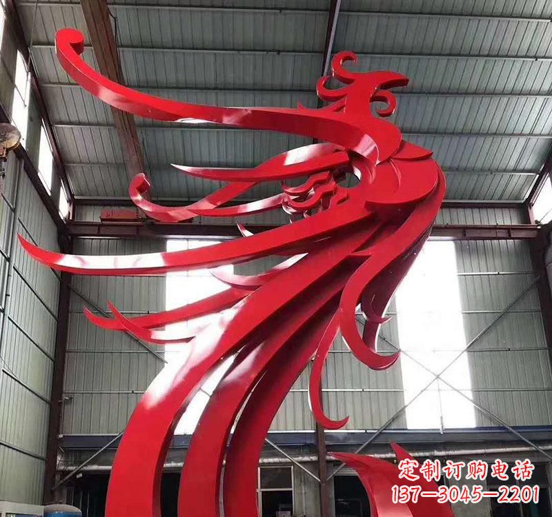 宁德不锈钢公园烤漆凤凰雕塑