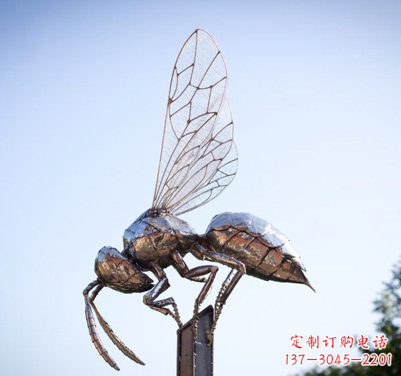 宁德不锈钢公园昆虫蜜蜂雕塑