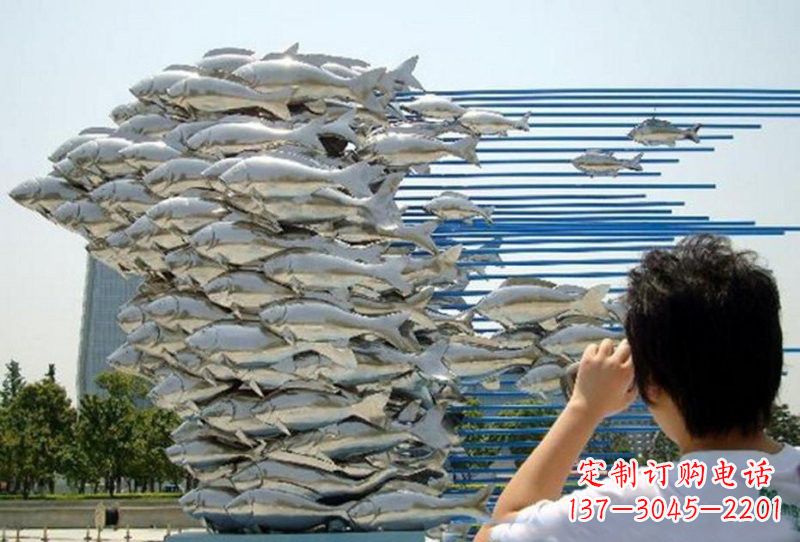 宁德不锈钢公园鲤鱼群雕塑