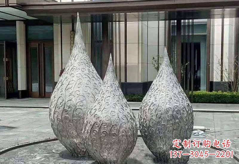 宁德不锈钢镂空水滴雕塑精致美观