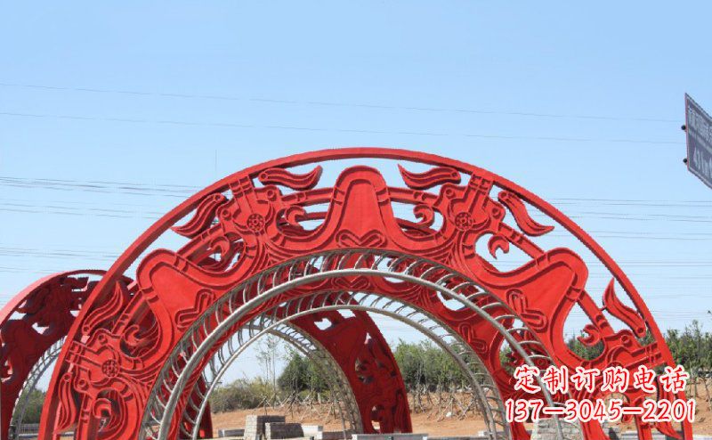 宁德不锈钢拱门雕塑美丽的艺术精品