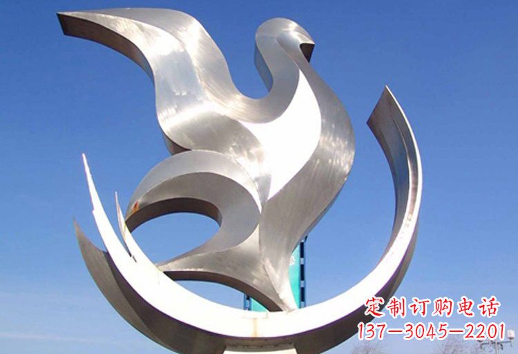 宁德不锈钢广场抽象鸽子雕塑