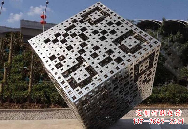 宁德不锈钢广场抽象魔方雕塑