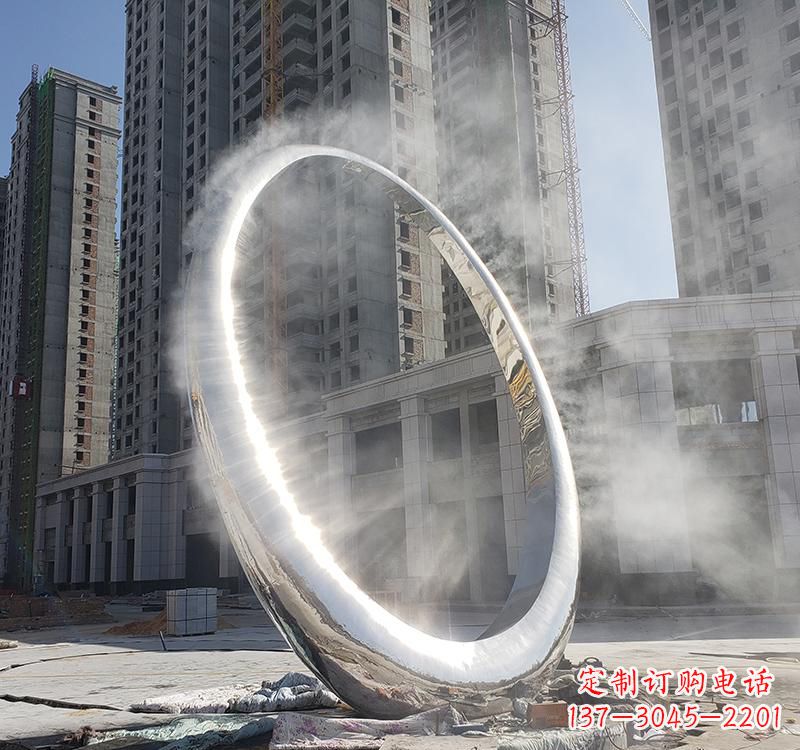 宁德不锈钢广场大型圆环雕塑
