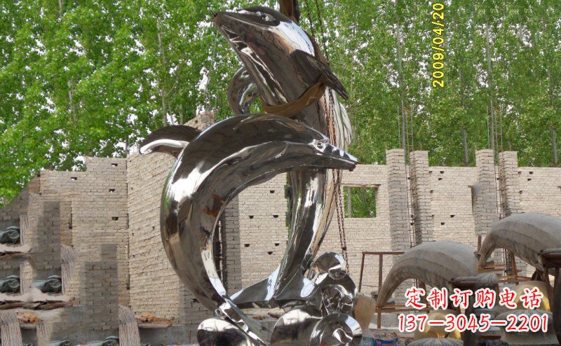 宁德不锈钢海边海豚雕塑