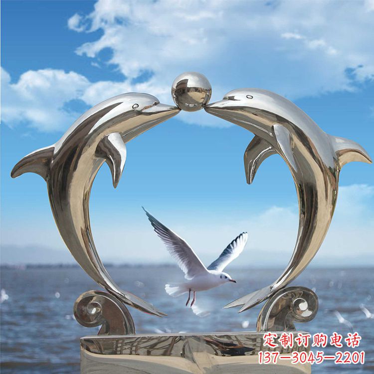 宁德不锈钢海豚雕塑精美的海洋之美