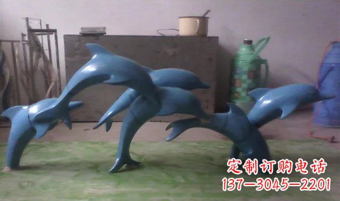 宁德不锈钢海豚雕塑精致的艺术品