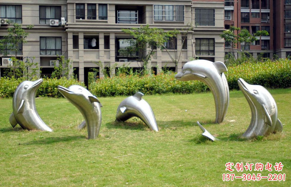 宁德不锈钢海豚小区雕塑