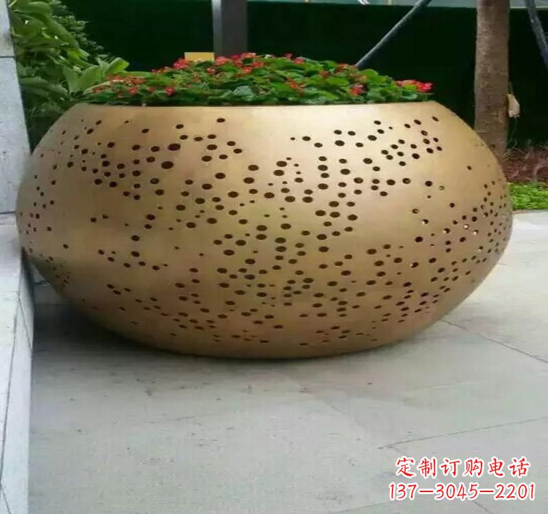 宁德不锈钢户外花盆雕塑美观耐用的室外装饰
