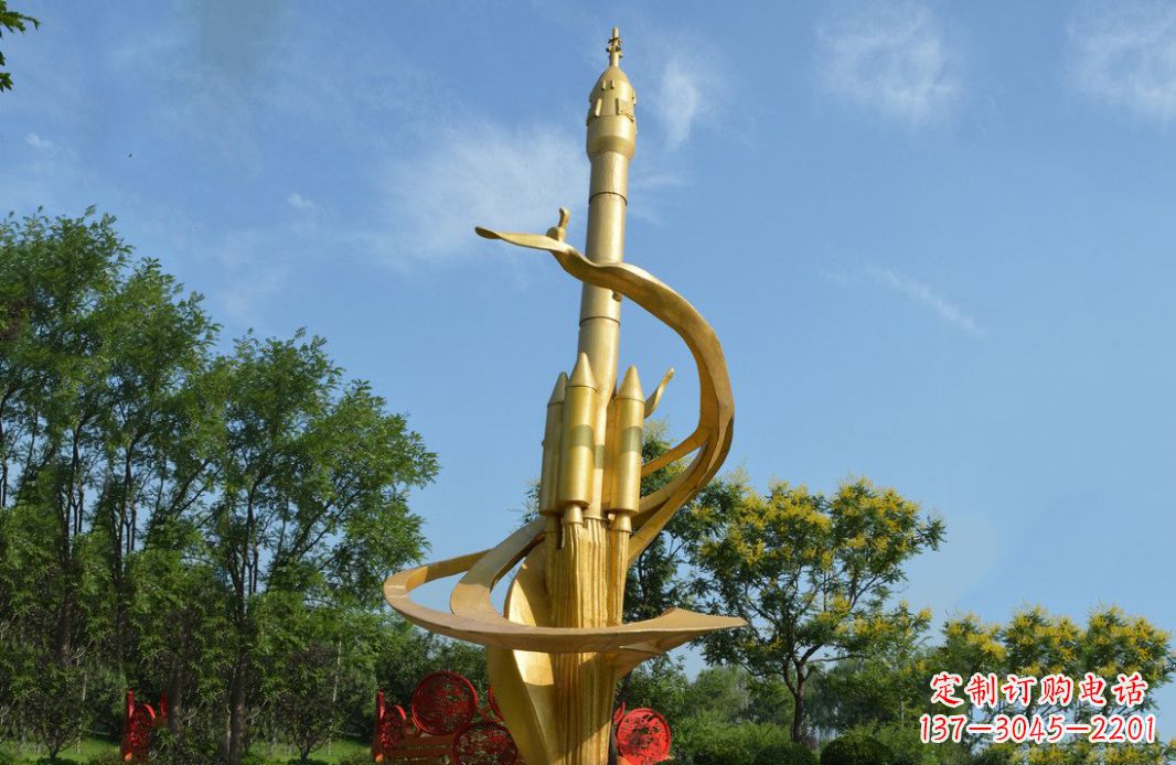 宁德火箭飞向蓝天不锈钢火箭广场景观雕塑