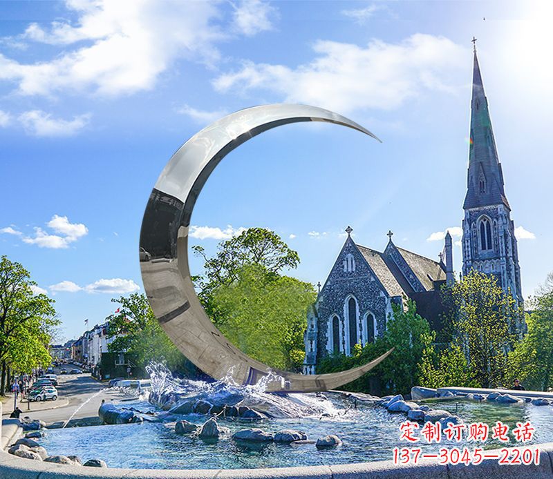 宁德不锈钢景观创意月亮雕塑