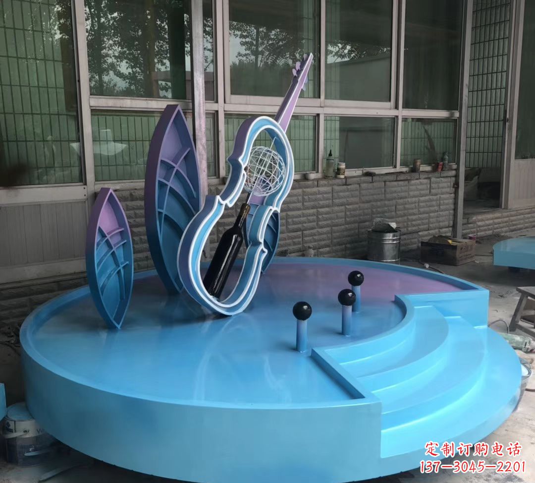宁德不锈钢景观大提琴雕塑 广场摆件