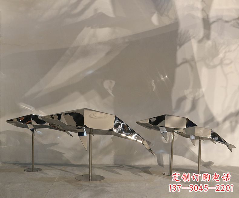 宁德不锈钢海豚雕塑——精致的艺术形式