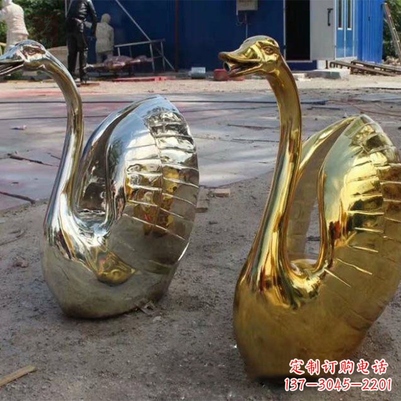 宁德不锈钢天鹅雕塑精美而绚丽