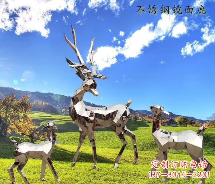 宁德不锈钢鹿精美的动物雕塑