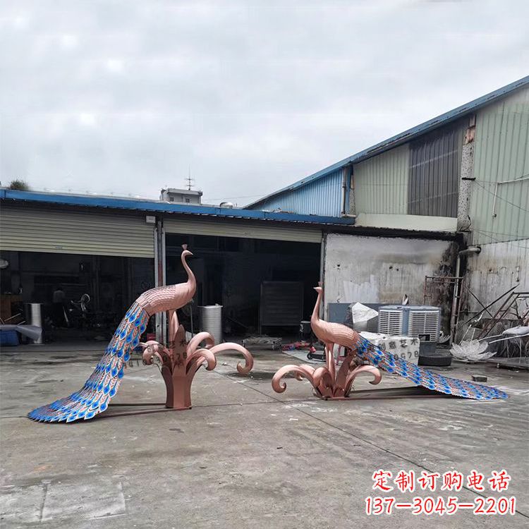 宁德不锈钢孔雀彩色雕塑