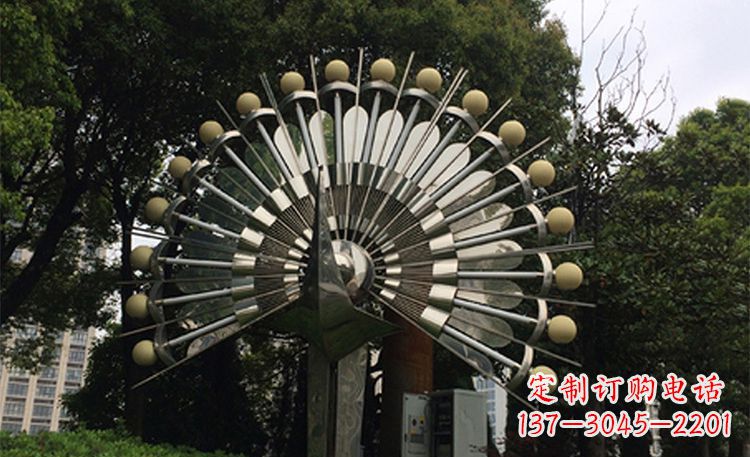 宁德不锈钢孔雀开屏公园雕塑