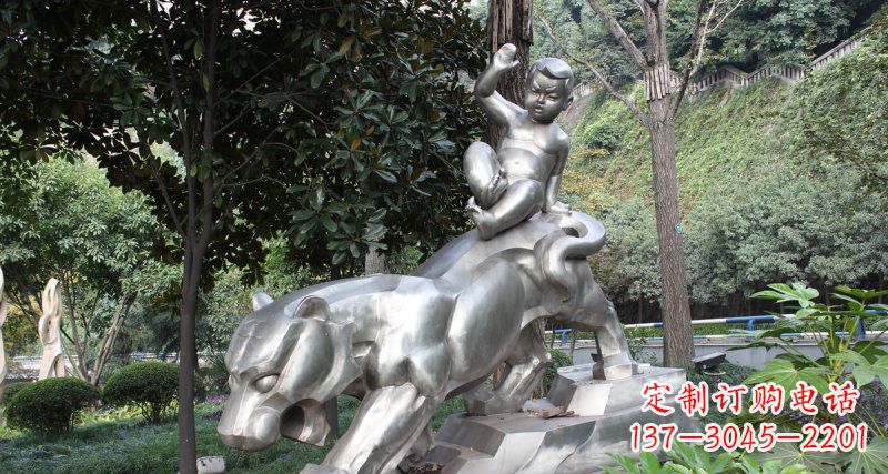 宁德不锈钢老虎雕塑美丽而又可爱