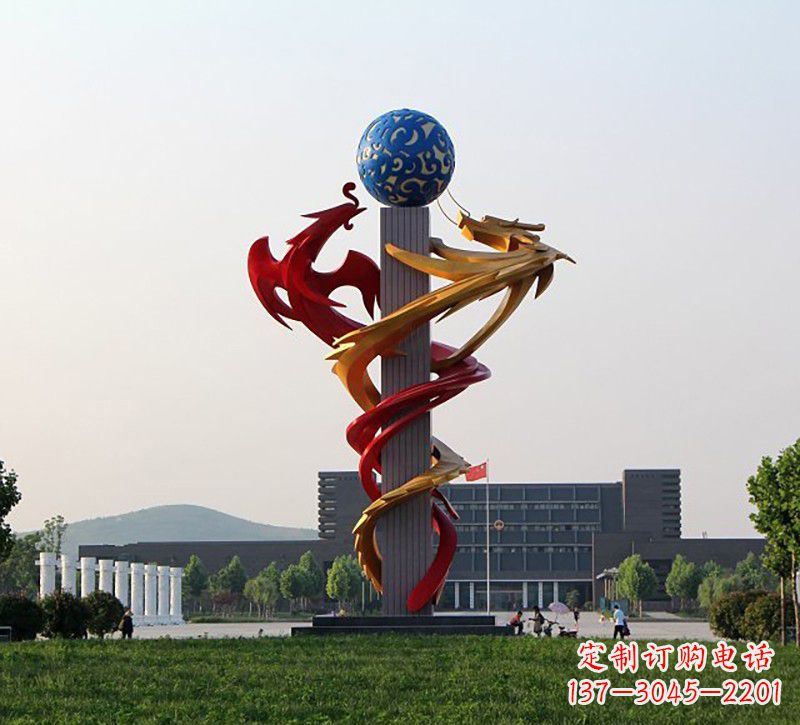 宁德不锈钢龙凤雕塑神秘而又神奇