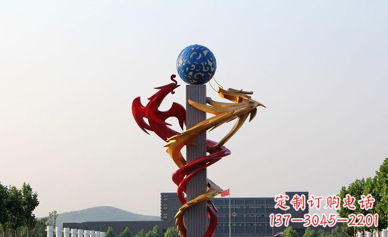 宁德龙凤呈祥一对不锈钢雕塑的精彩展示