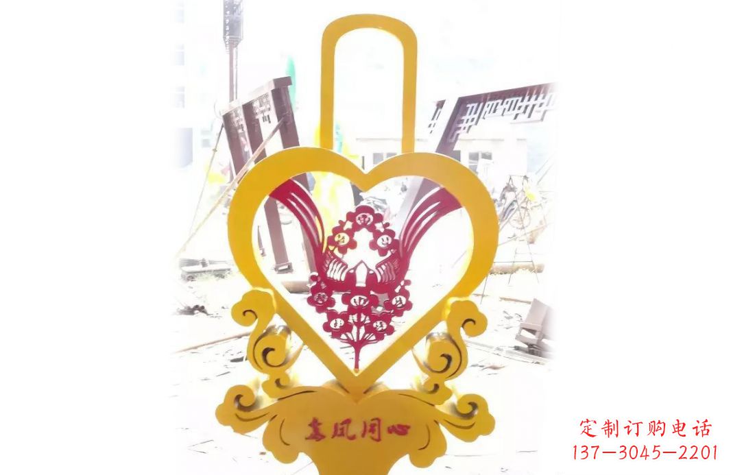 宁德不锈钢龙凤同心景观雕塑彰显中国传统文化