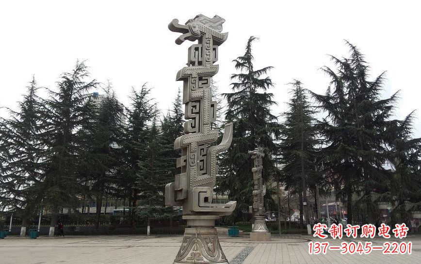 宁德不锈钢龙柱雕塑引领公共景观
