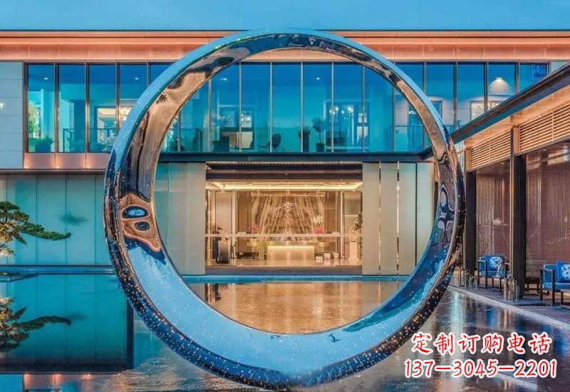 宁德不锈钢镂空灯光圆环雕塑