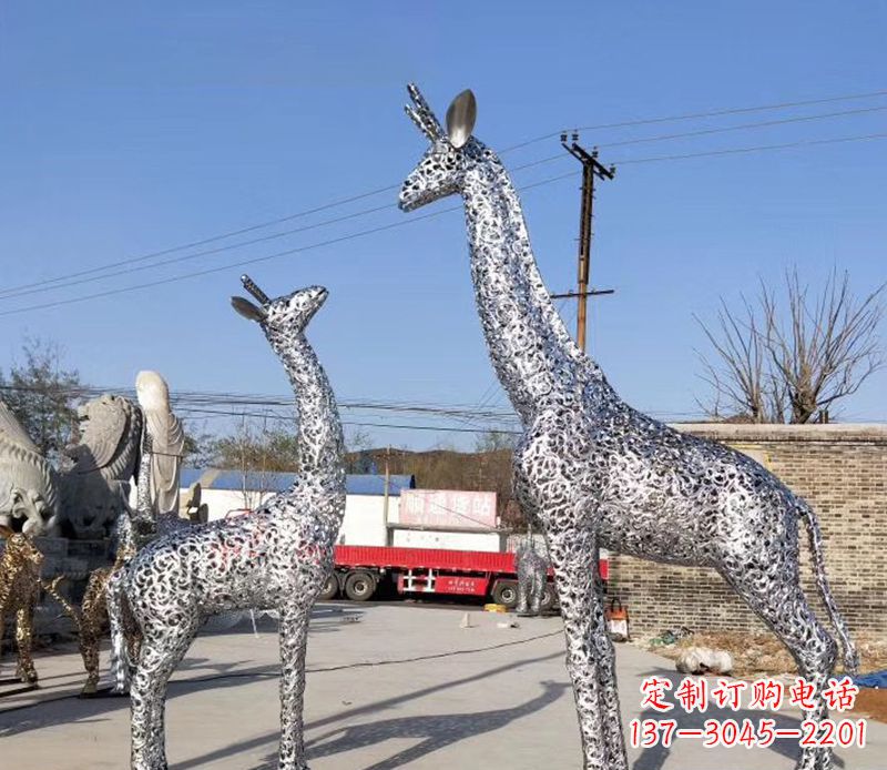宁德不锈钢镂空长颈鹿雕塑