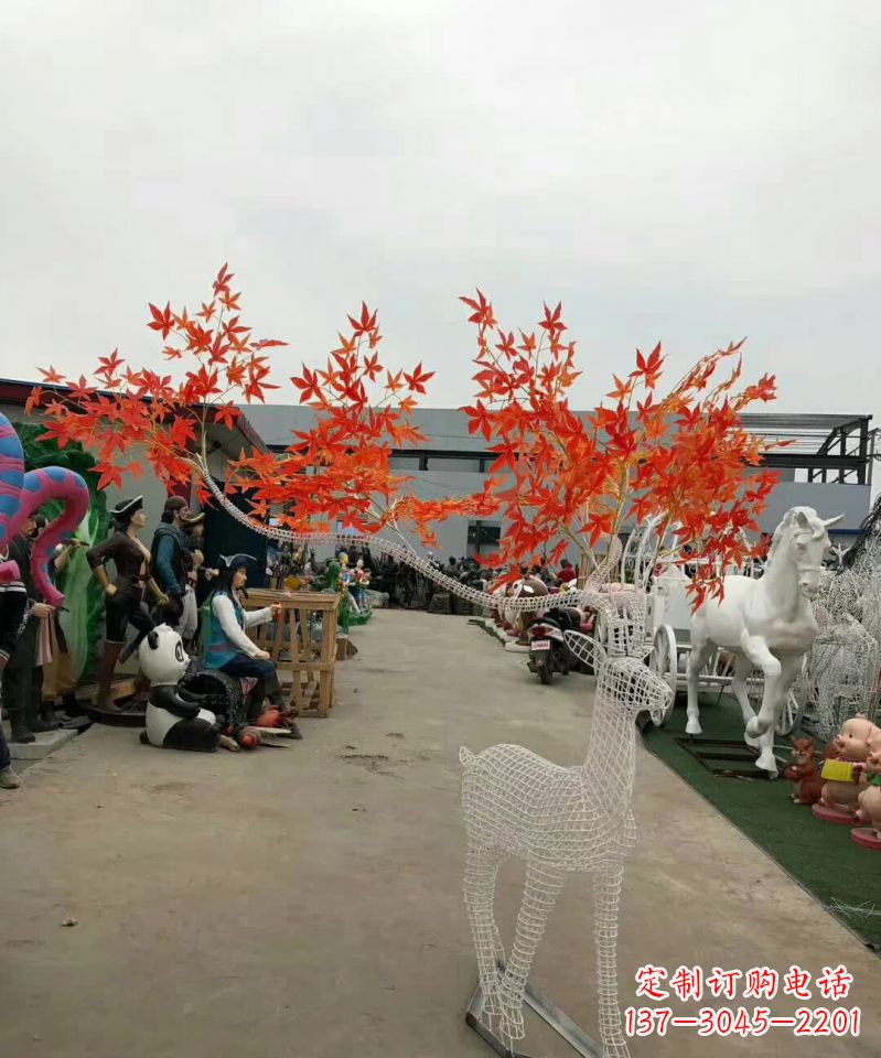宁德不锈钢麋鹿雕塑精美的艺术品