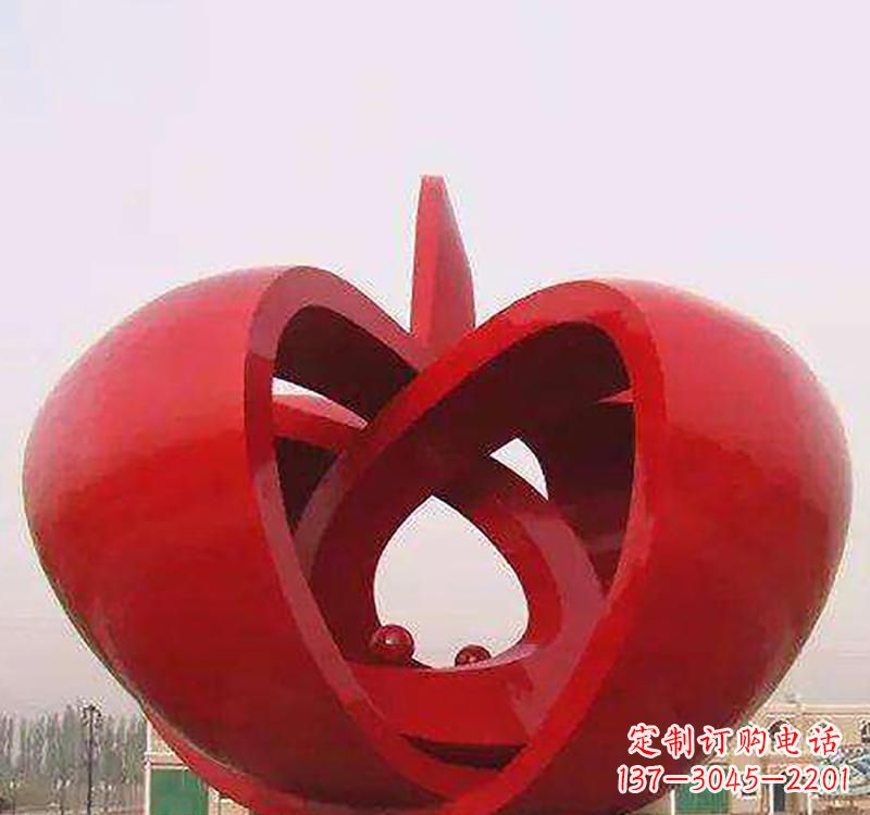 宁德不锈钢镂空苹果雕塑精致美观的艺术品
